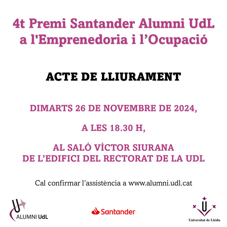 ACTE LLIURAMENT  4t PREMI SANTANDER ALUMNI 2024