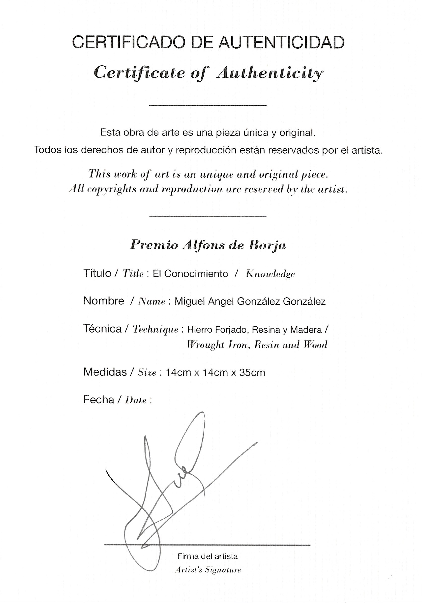 Escultura -Certificat d'autenticitat - - copia